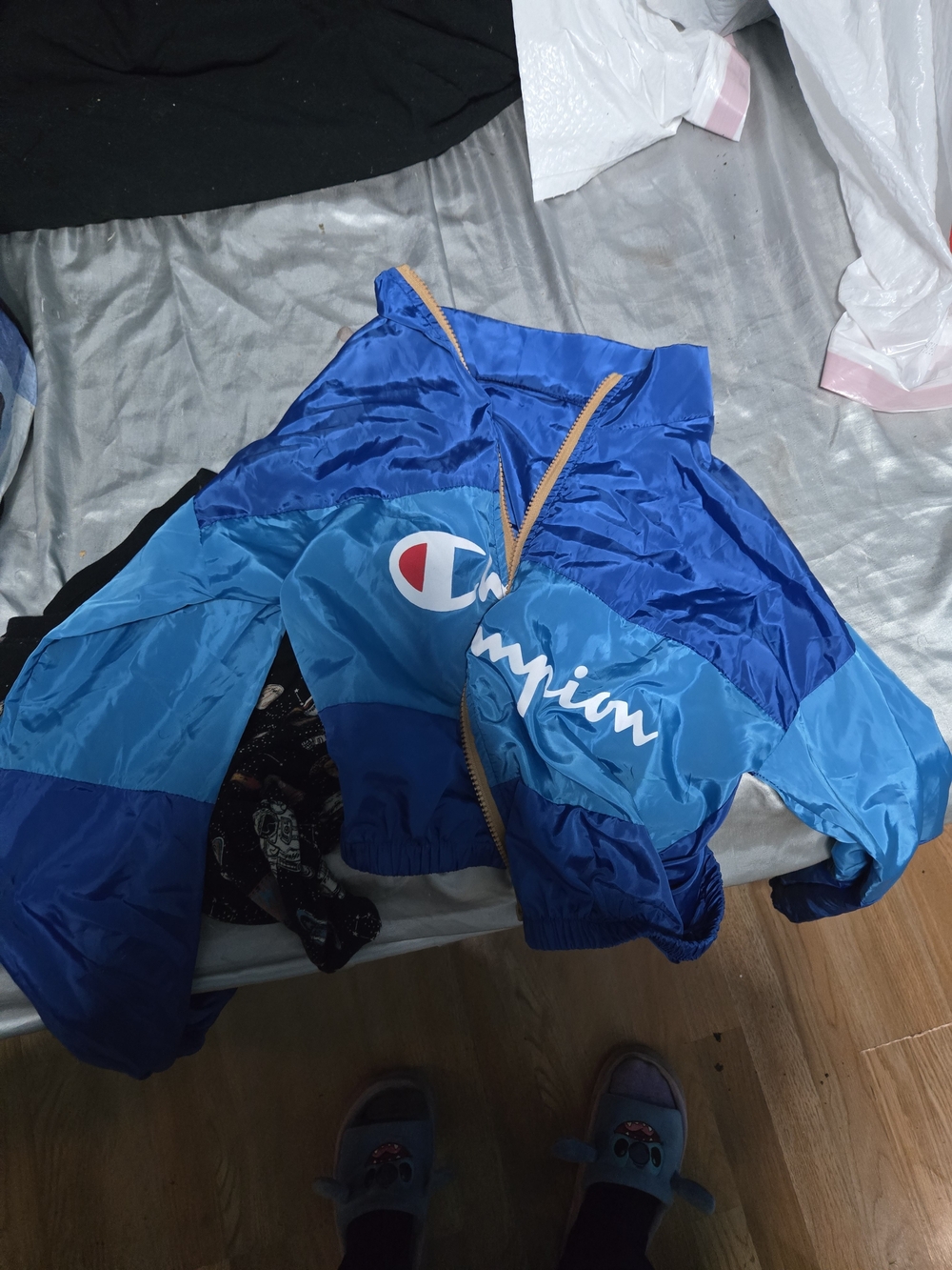 Champion Kids Blue Colorblock Windbreaker Jacket